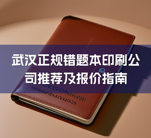 武汉正规错题本印刷公司推荐及报价指南